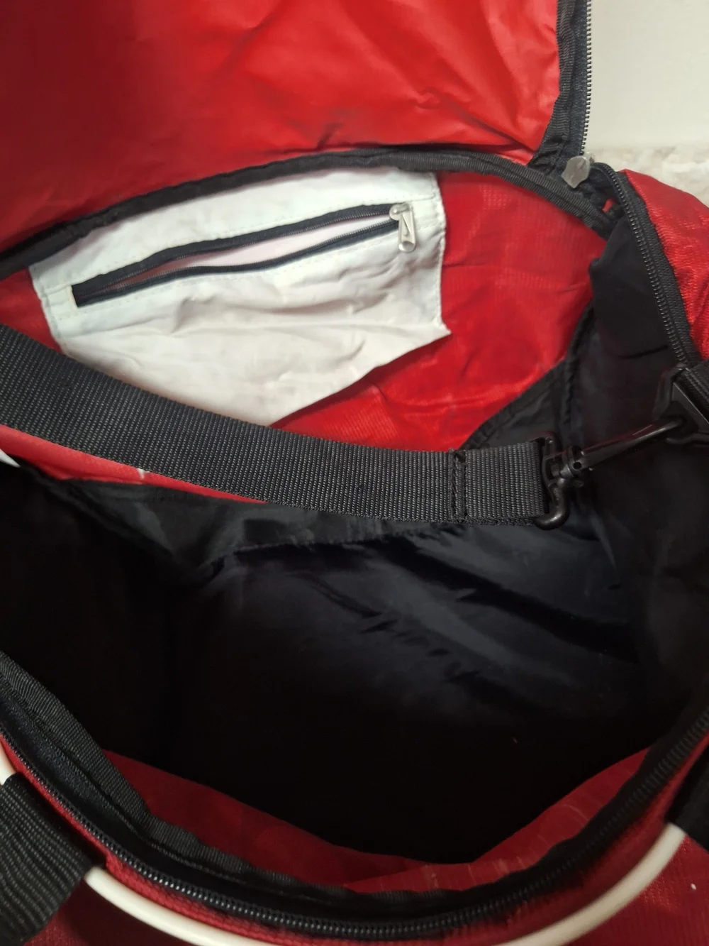 Nike Red and Black Duffel with White Swoosh